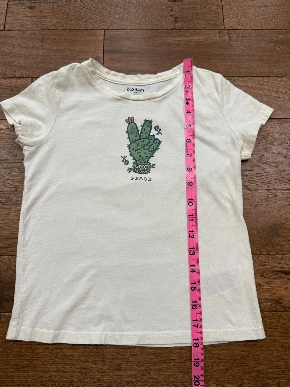 Old Navy Girls Short-Sleeve Graphic T-Shirt - Size M (8) - Cactus Peace